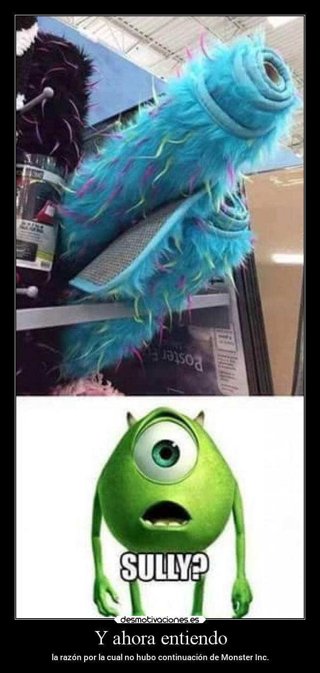 Y ahora entiendo - la razón por la cual no hubo continuación de Monster Inc.