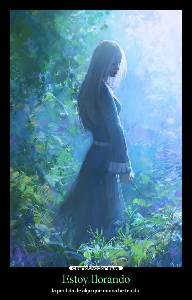 Estoy llorando - la pérdida de algo que nunca he tenido.