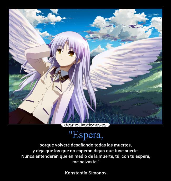 carteles muerte anime frases konstantin simonov angel beats desafio valor desmotivaciones