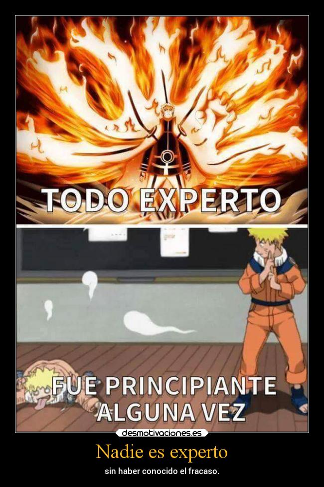 Nadie es experto - sin haber conocido el fracaso.