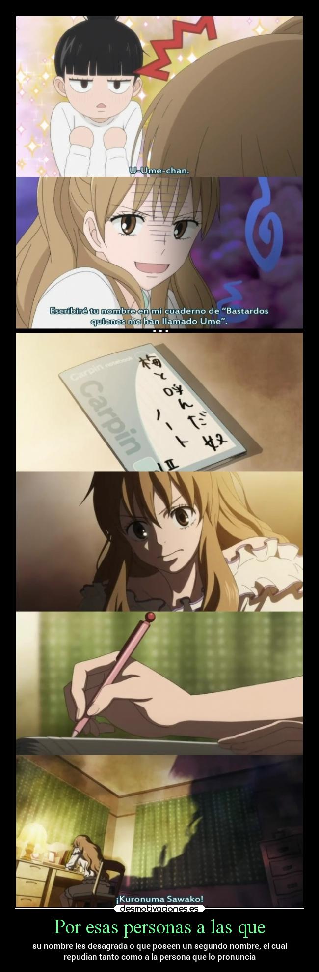 Por esas personas a las que - su nombre les desagrada o que poseen un segundo nombre, el cual
repudian tanto como a la persona que lo pronuncia