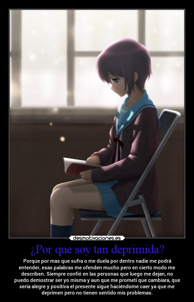 carteles problemas anime tristeza angustia desmotivaciones