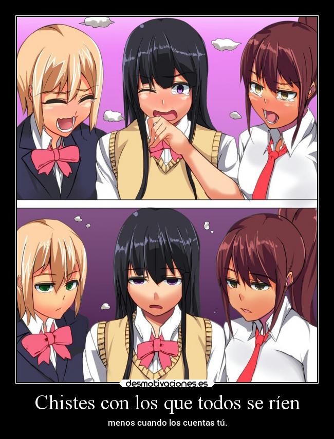 carteles risa chiste humor anime raptorhunters harukaze erosekai manga broma cosasquepasan desmotivaciones