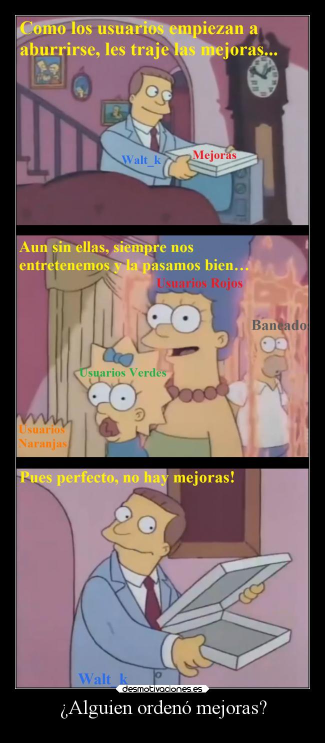 ¿Alguien ordenó mejoras? -