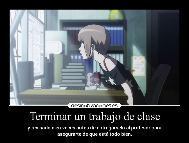 carteles trabajo vida anime raptorhunters harukaze manga cosasquepasan subetegafninaru perfectinsider clase deberes desmotivaciones