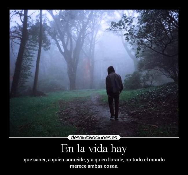 En la vida hay -