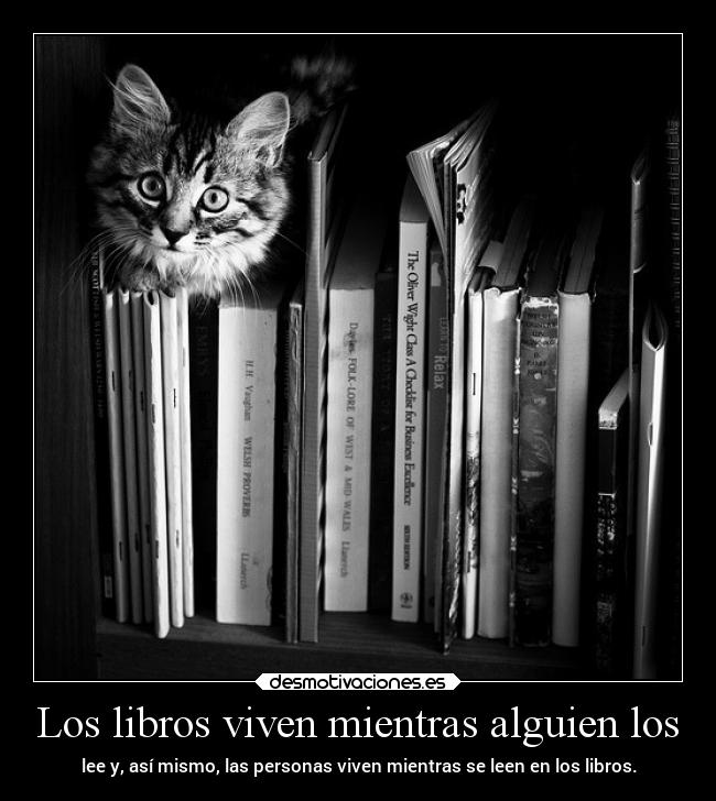 Los libros viven mientras alguien los - lee y, así mismo, las personas viven mientras se leen en los libros.