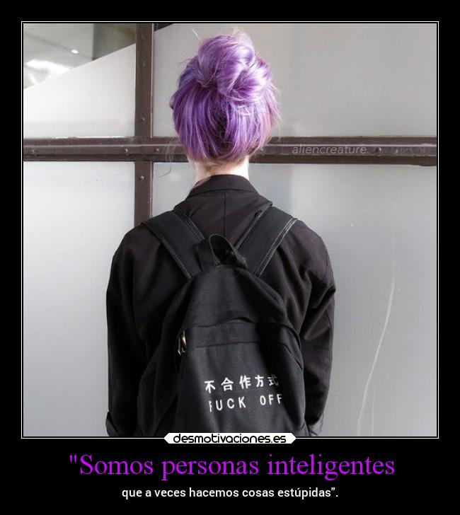 Somos personas inteligentes -