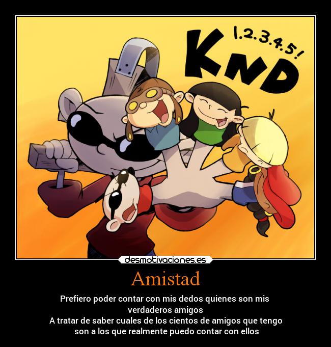 Amistad - Prefiero poder contar con mis dedos quienes son mis
verdaderos amigos
A tratar de saber cuales de los cientos de amigos que tengo
son a los que realmente puedo contar con ellos