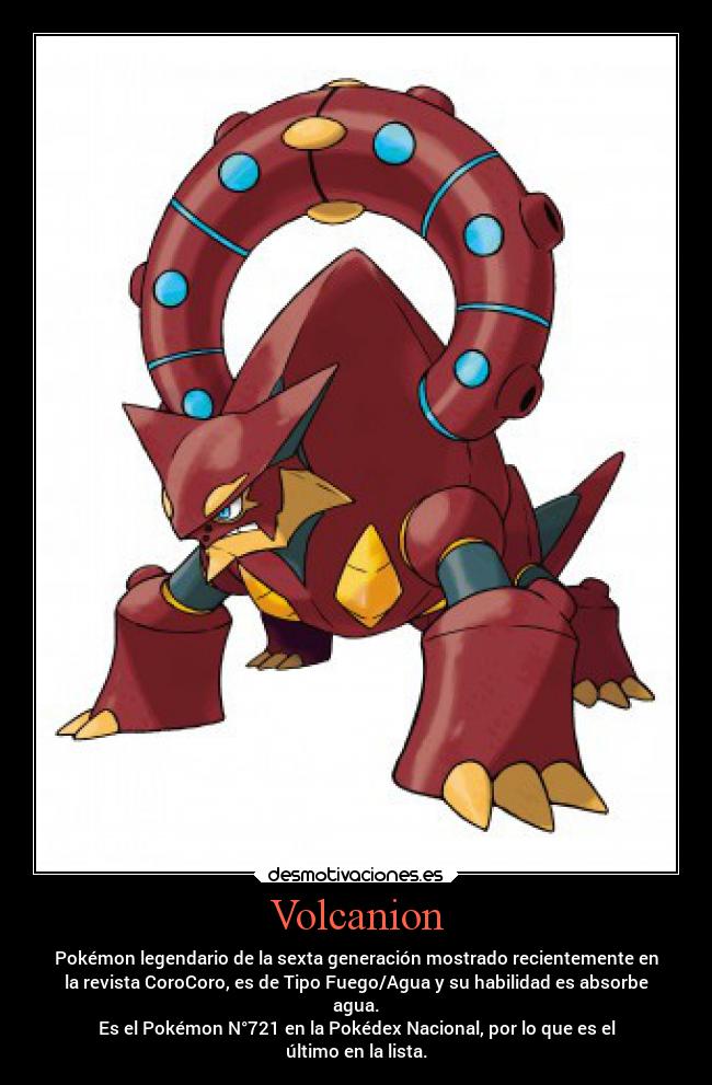 carteles anime pokemon otaku devilbrigade volcanion fuego agua pokedex nacional lista corocoro kalos desmotivaciones