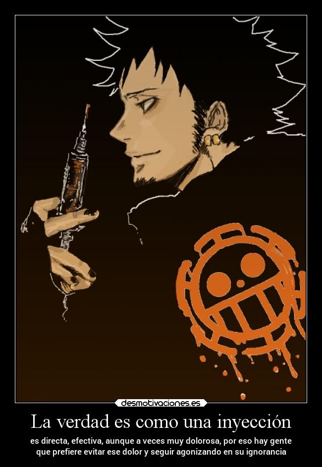 carteles anime trafalgar law inyeccion desmotivaciones