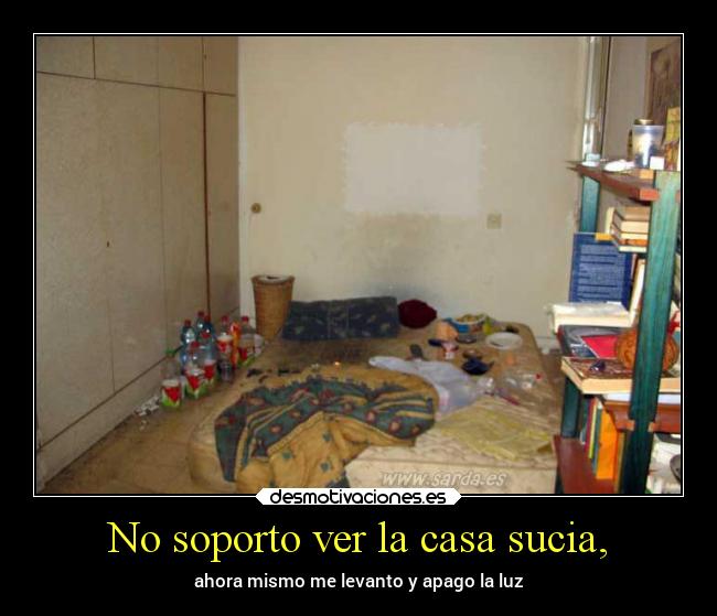 No soporto ver la casa sucia, -