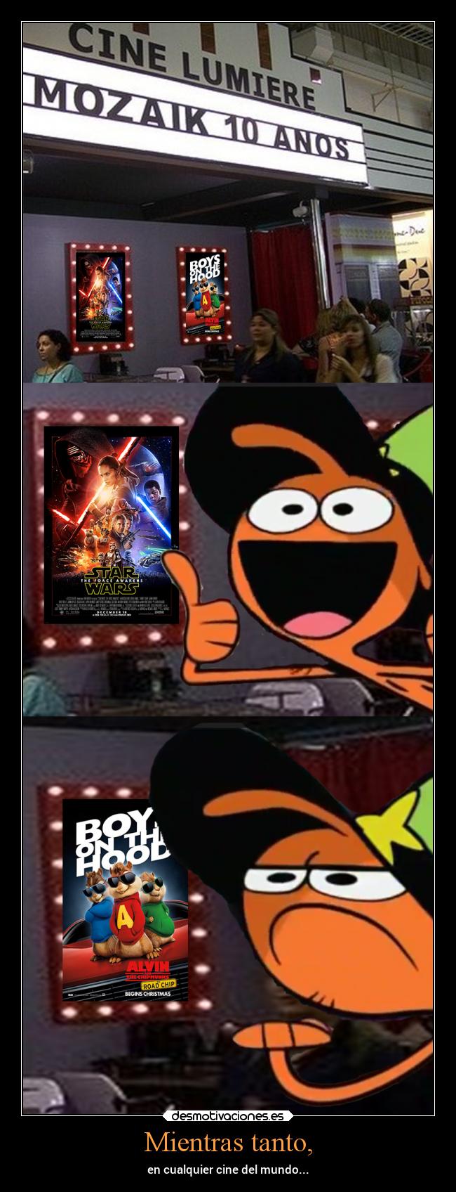 carteles cine galaxiawander starwars alvin las ardillas disney meme desmotivaciones