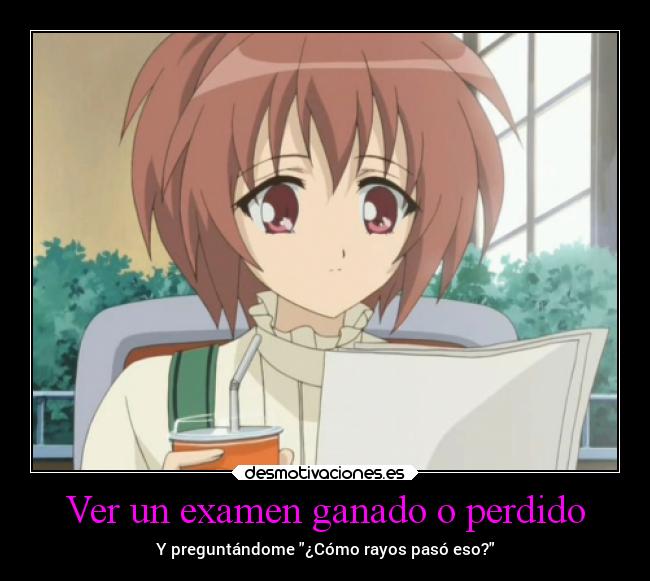 Ver un examen ganado o perdido -