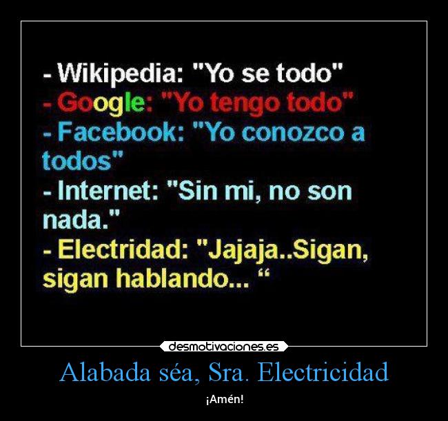 Alabada séa, Sra. Electricidad - 