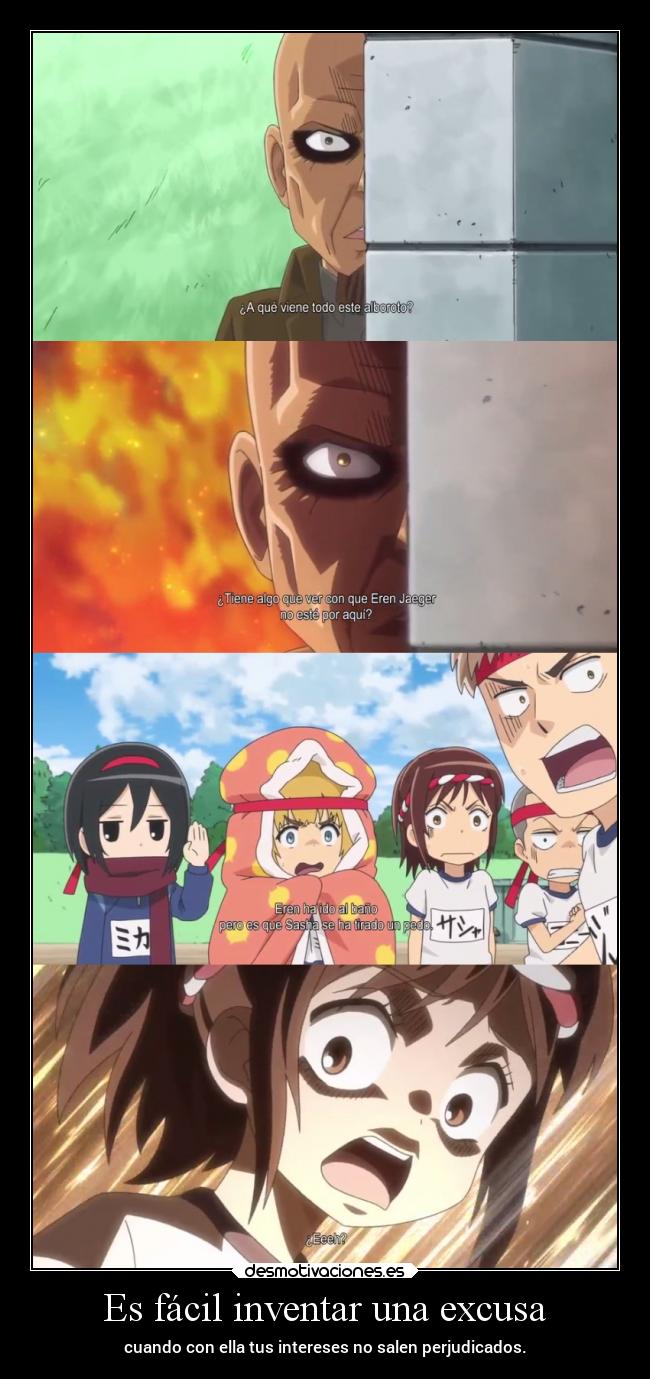carteles fail humor anime raptorhunters harukaze manga shingekinokyojin shingeki kyojin sasha mikasa pedos desmotivaciones