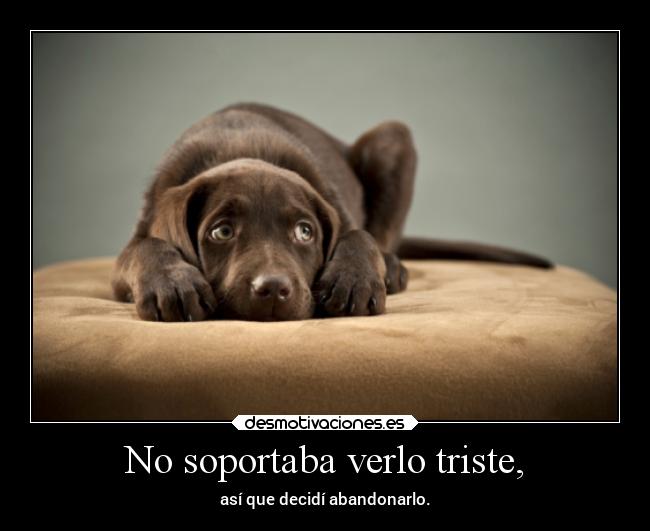No soportaba verlo triste, -