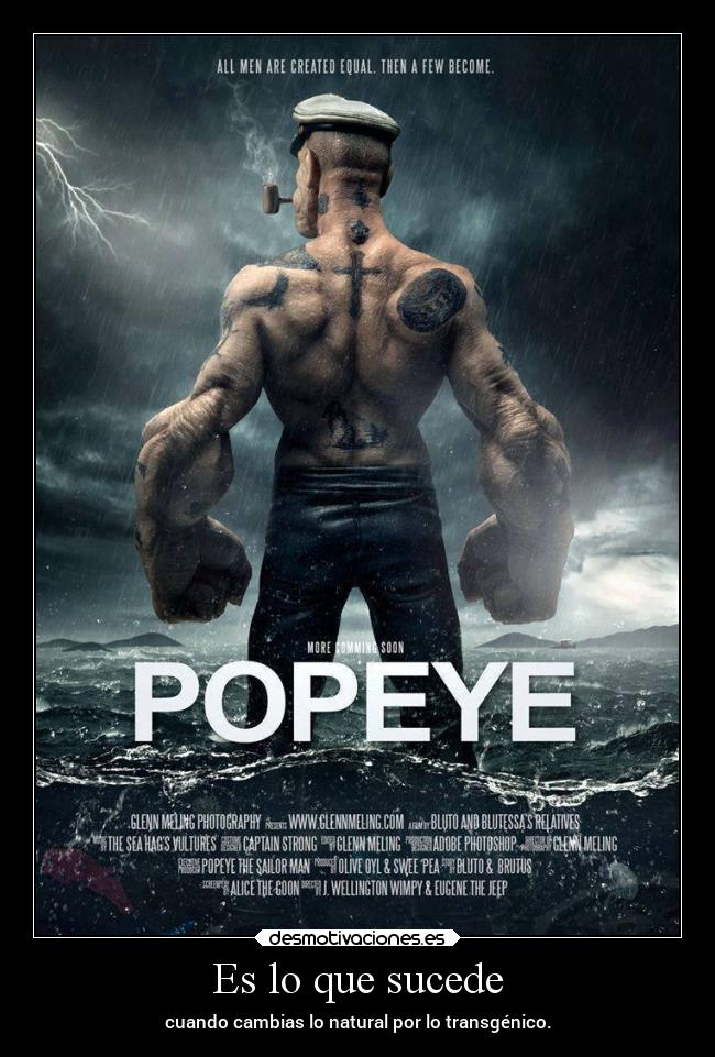 Es lo que sucede - cuando cambias lo natural por lo transgénico.