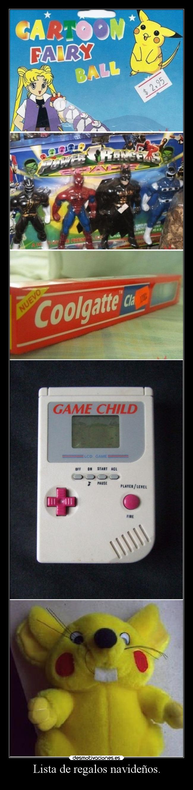 Lista de regalos navideños. -