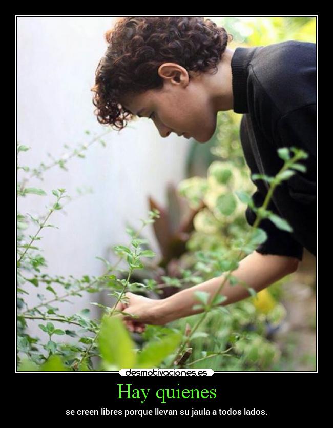 Hay quienes - se creen libres porque llevan su jaula a todos lados.
