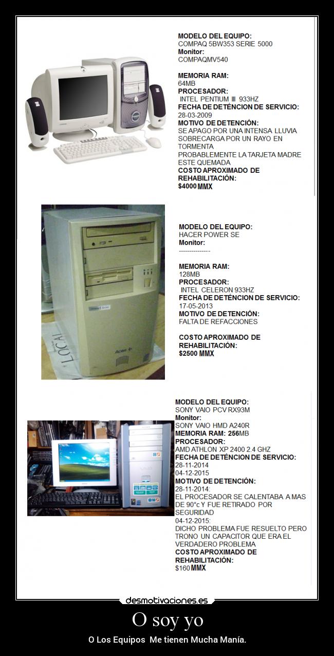 O soy yo - O Los Equipos Me tienen Mucha Manía.