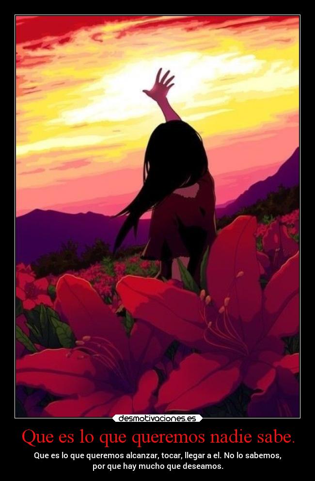 Que es lo que queremos nadie sabe. - 