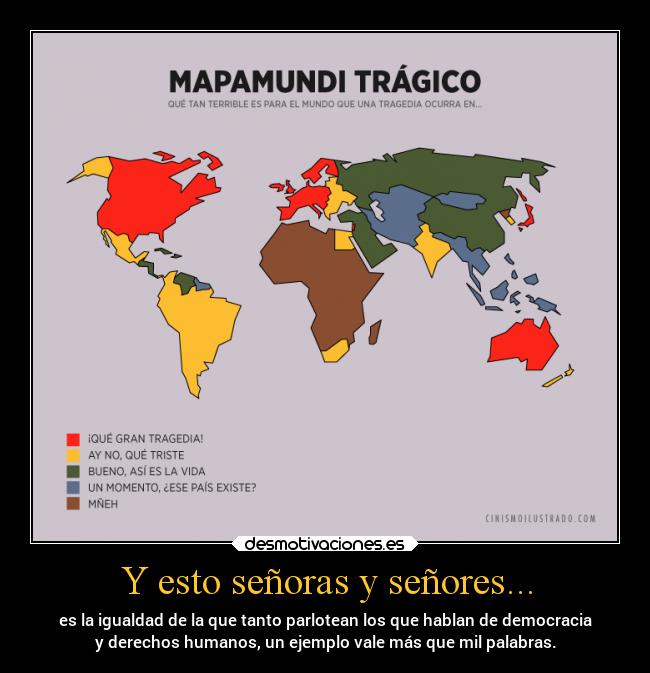 Y esto señoras y señores... - es la igualdad de la que tanto parlotean los que hablan de democracia
y derechos humanos, un ejemplo vale más que mil palabras.