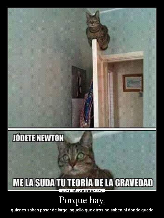 Porque hay, - quienes saben pasar de largo, aquello que otros no saben ni donde queda