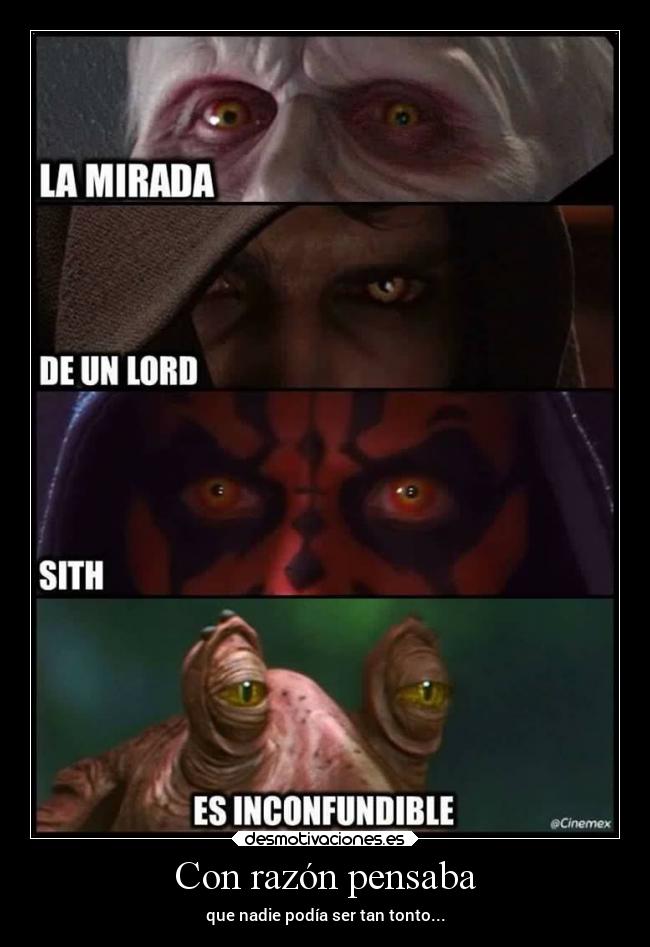 carteles abrazos mortales raptorhunters star wars sith jark binks desmotivaciones