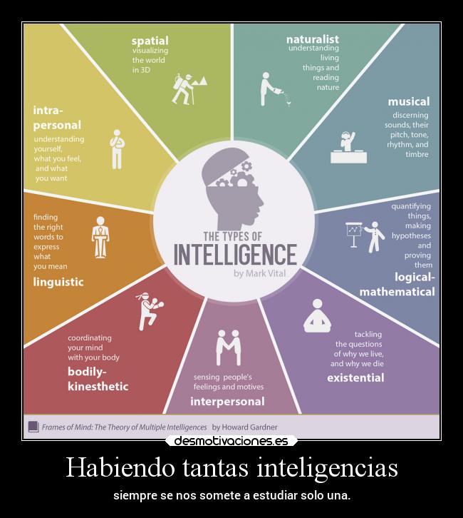 Habiendo tantas inteligencias - siempre se nos somete a estudiar solo una.