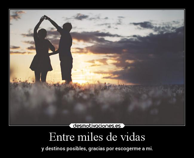 Entre miles de vidas - y destinos posibles, gracias por escogerme a mi.