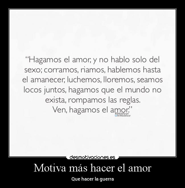 Motiva más hacer el amor - 
