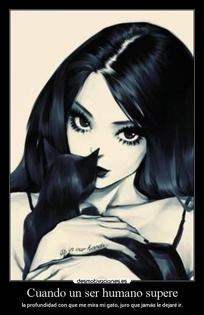 Cuando un ser humano supere - la profundidad con que me mira mi gato, juro que jamás le dejaré ir.