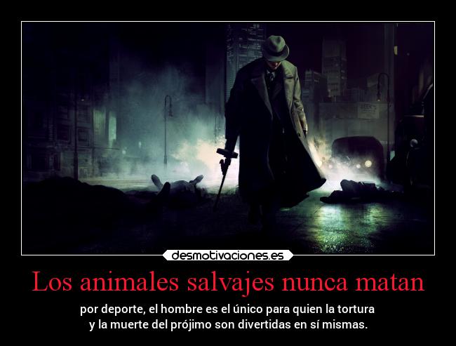 Los animales salvajes nunca matan -