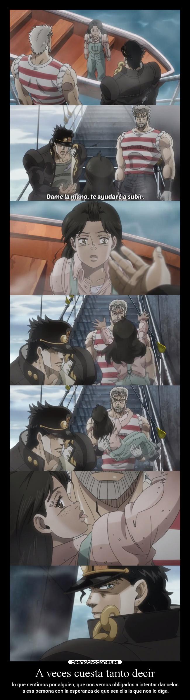 carteles anime amor humor vida mundo raptorhunters harukaze jojo jojosbizarreadventure jotaro joseph stardust desmotivaciones