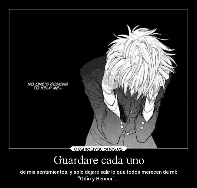 carteles anime vida odio rencor desmotivaciones