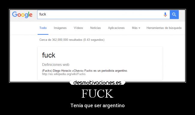 FUCK - Tenía que ser argentino