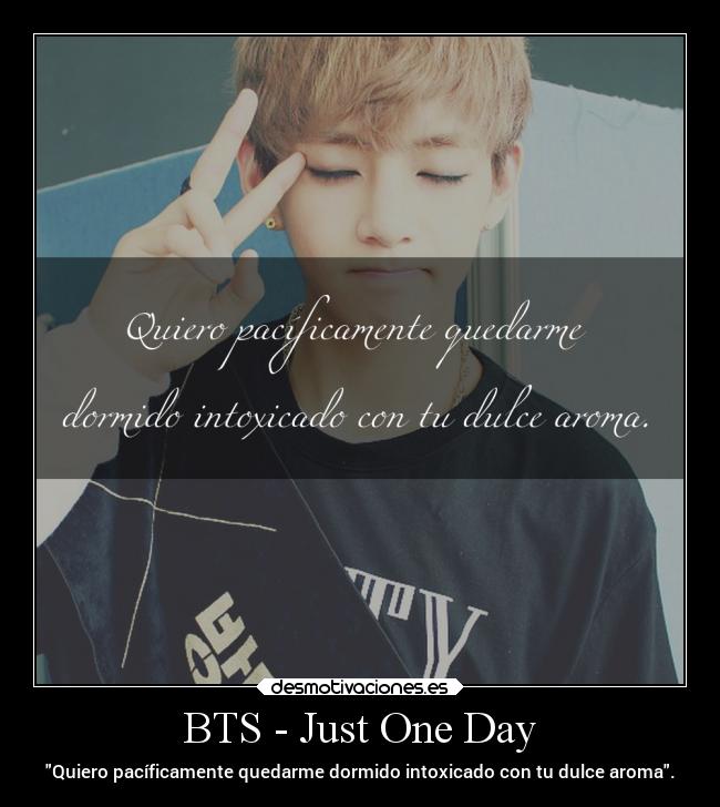 BTS - Just One Day - Quiero pacíficamente quedarme dormido intoxicado con tu dulce aroma.
