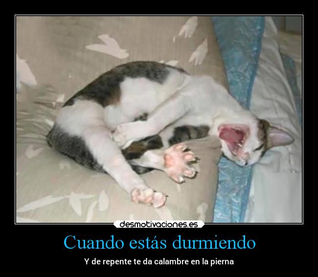 Cuando estás durmiendo - Y de repente te da calambre en la pierna