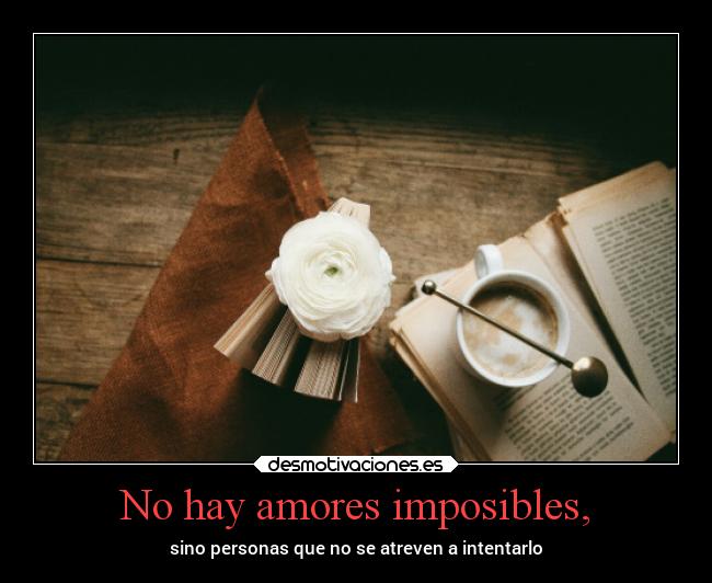 No hay amores imposibles, - sino personas que no se atreven a intentarlo