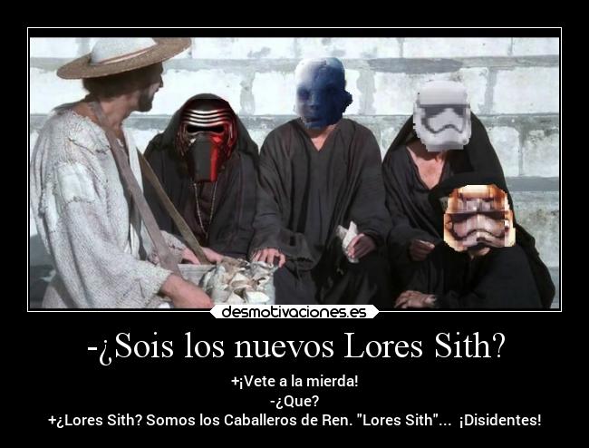 carteles cine star wars monty python caballeros ren lavidadebrian lores sith desmotivaciones