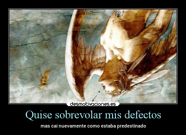 Quise sobrevolar mis defectos -