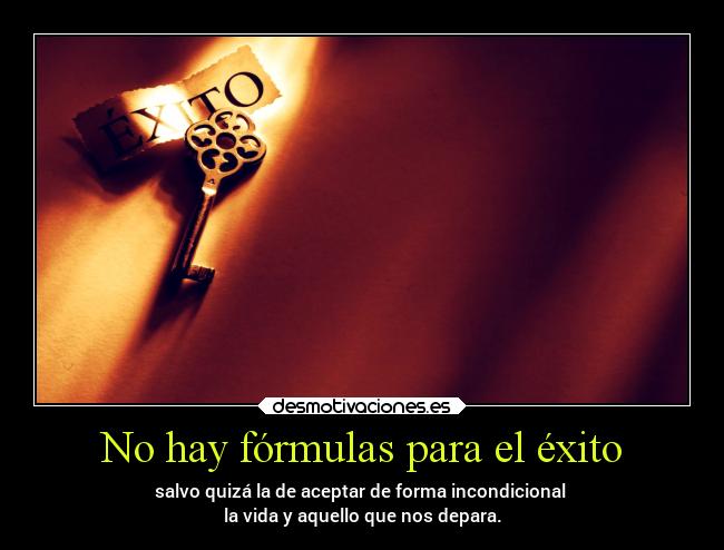 No hay fórmulas para el éxito -