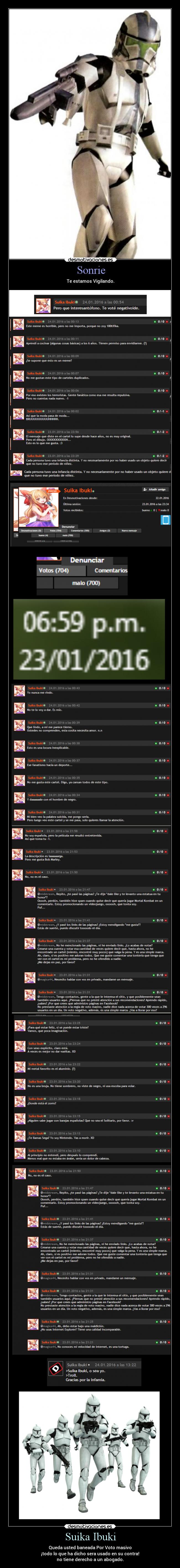 Suika Ibuki - Queda usted baneada Por Voto masivo
¡todo lo que ha dicho sera usado en su contra!
no tiene derecho a un abogado.