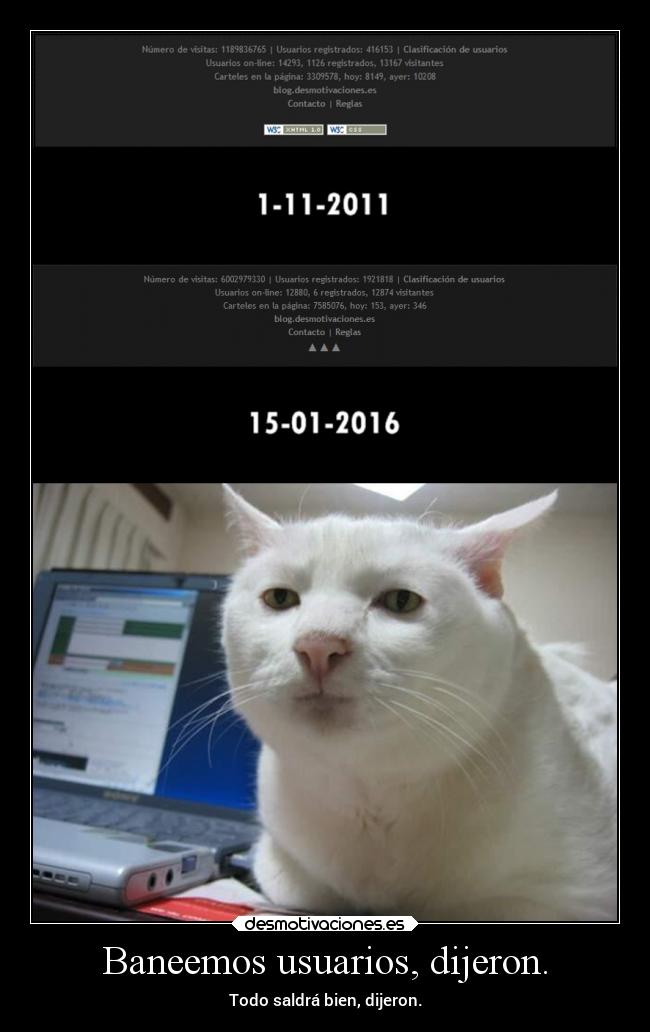 Baneemos usuarios, dijeron. -