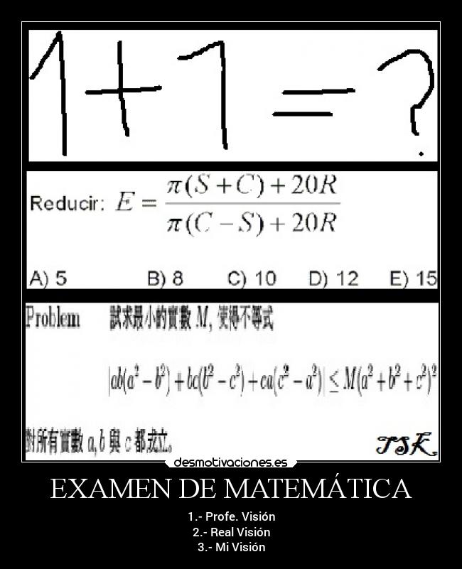 EXAMEN DE MATEMÁTICA - 