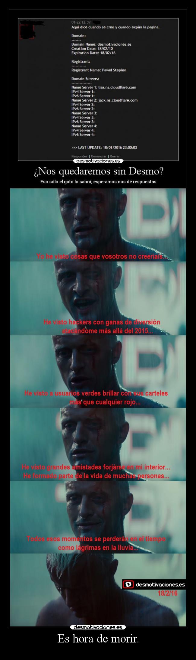 carteles humor muerte vida desmotivaciones desmo web bladerunner blade runner raptorhunters erosekai desmotivaciones