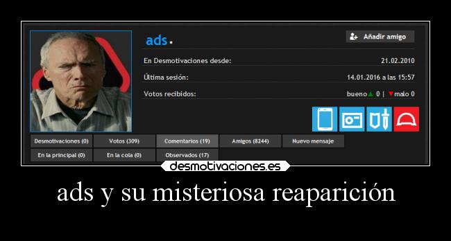 ads y su misteriosa reaparición - 