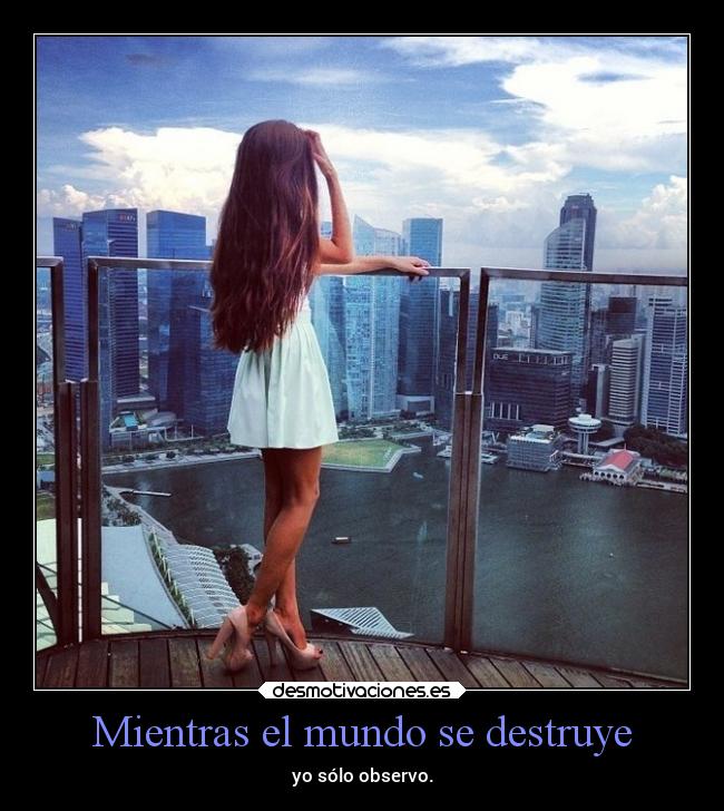 Mientras el mundo se destruye - yo sólo observo.