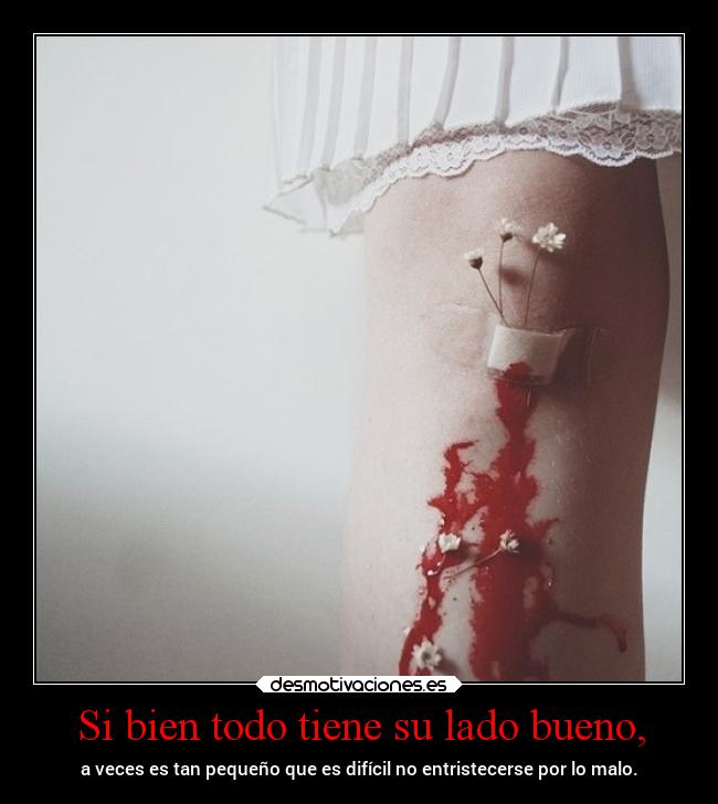 Si bien todo tiene su lado bueno, -